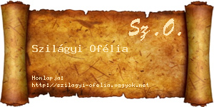 Szilágyi Ofélia névjegykártya